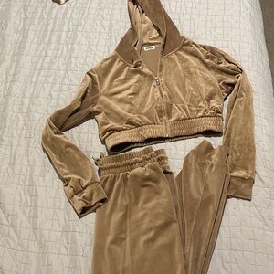 Velour Tan Track Suit